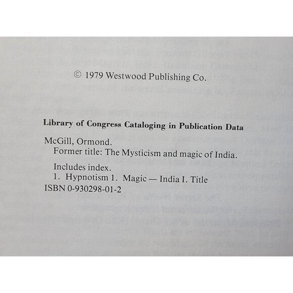 Hypnotism and Mysticism of India by Ormond McGill 1979 HC DJ 1st Edition - Picture 2 of 4
